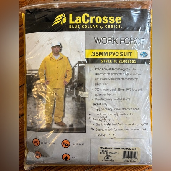 Lacrosse Work Force .35mm PVC Suit #21008501 Yellow Sz Xl - Picture 1 of 3